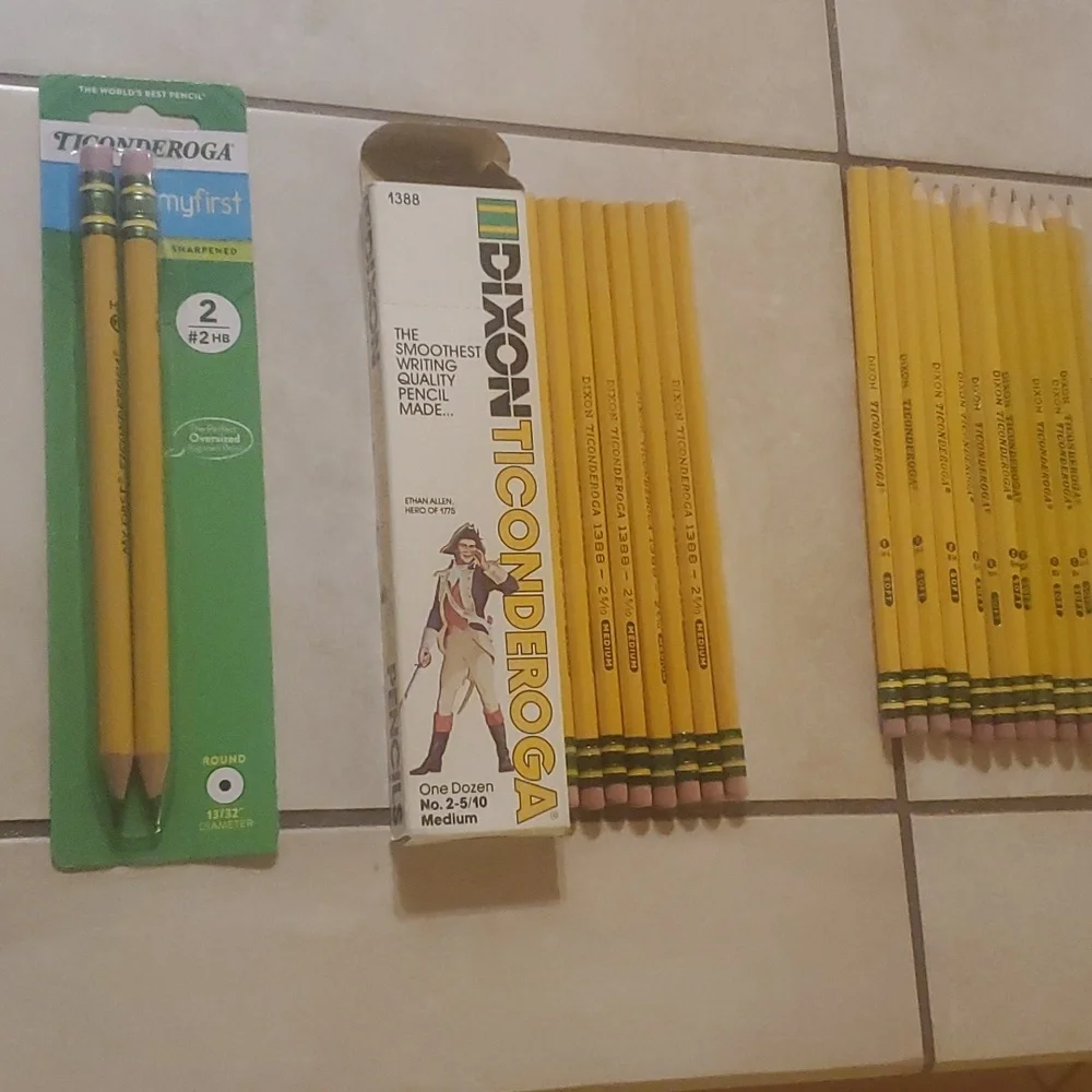 Lot of 22 New Ticonderoga Pencils Various Sizes